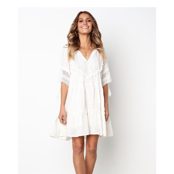 white gauze dresses